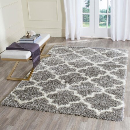 Safavieh 6 ft. 7 in. x 6 ft. 7 in. Montreal Shag Power Loomed Square Area Rug; Grey & Ivory SGM832D-7SQ